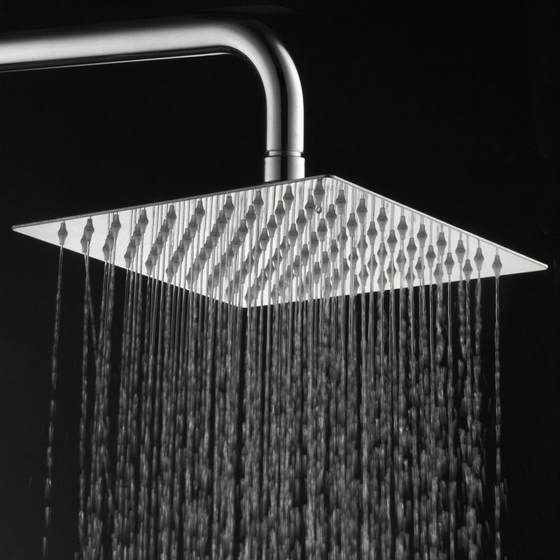 Modern Square Stainless Steel 8 inch Rain Shower Head Bathroom Top Sprayer Free Shipping