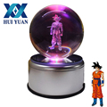 HUI YUAN Goku 3D Crystal Ball Dragon Ball 7 Colors 3D Rotation LED Night Light Desk