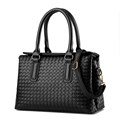 Stylish Woven PU Leather Large Bag Women All match Trendy Handbag Korean Style Shoulder Bag Fashion