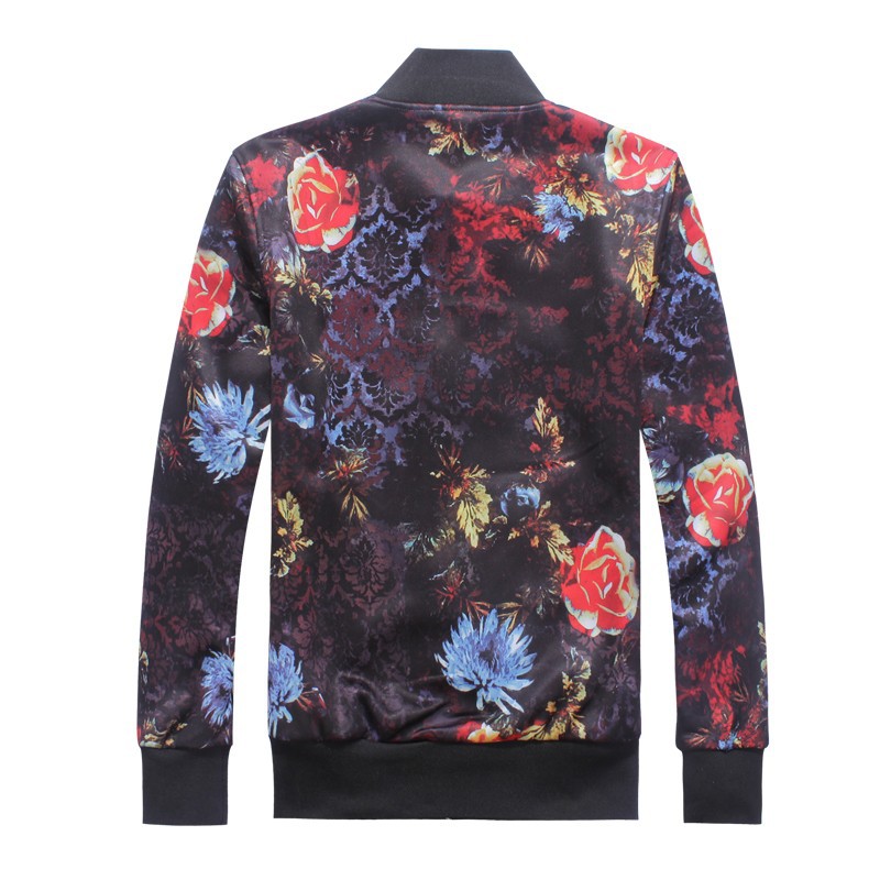 Men\'s sweatshirt Cardigan sweatshirts Baseball Collar Hoodies men fashion Flower pattern sport Europe new 2015 sweatshirt men (1)