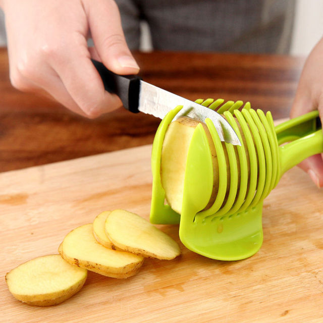 НОВЫЙ Кухонный Инвентарь Картофеля Томатный Лук Lemon Овощной Фрукты Slicer Cutter Держатель