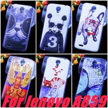 Free Shipping High Quality New Original Colored Paiting Cell Phones Hard Case Cover For Lenovo A859 + Screen Protector