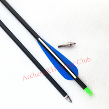 24pcs lot 30 aluminum 8 8mm outer diameter arrow shaft with hunting target arrow tips fletching