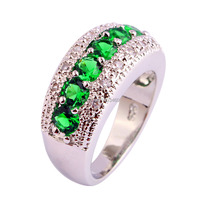 Women Fashion New Jewelry Multi Color Stnes Round Cut 925 Silver Ring Size 6 7 8 9 10 Women Gift Wholesale Free Shipping