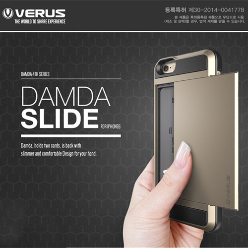 10pcs VERUS V4 TPU + PC Card Slider Case Card Storage protect case for iphone 6 6G 4.7'' Popular phone case luxury back cover