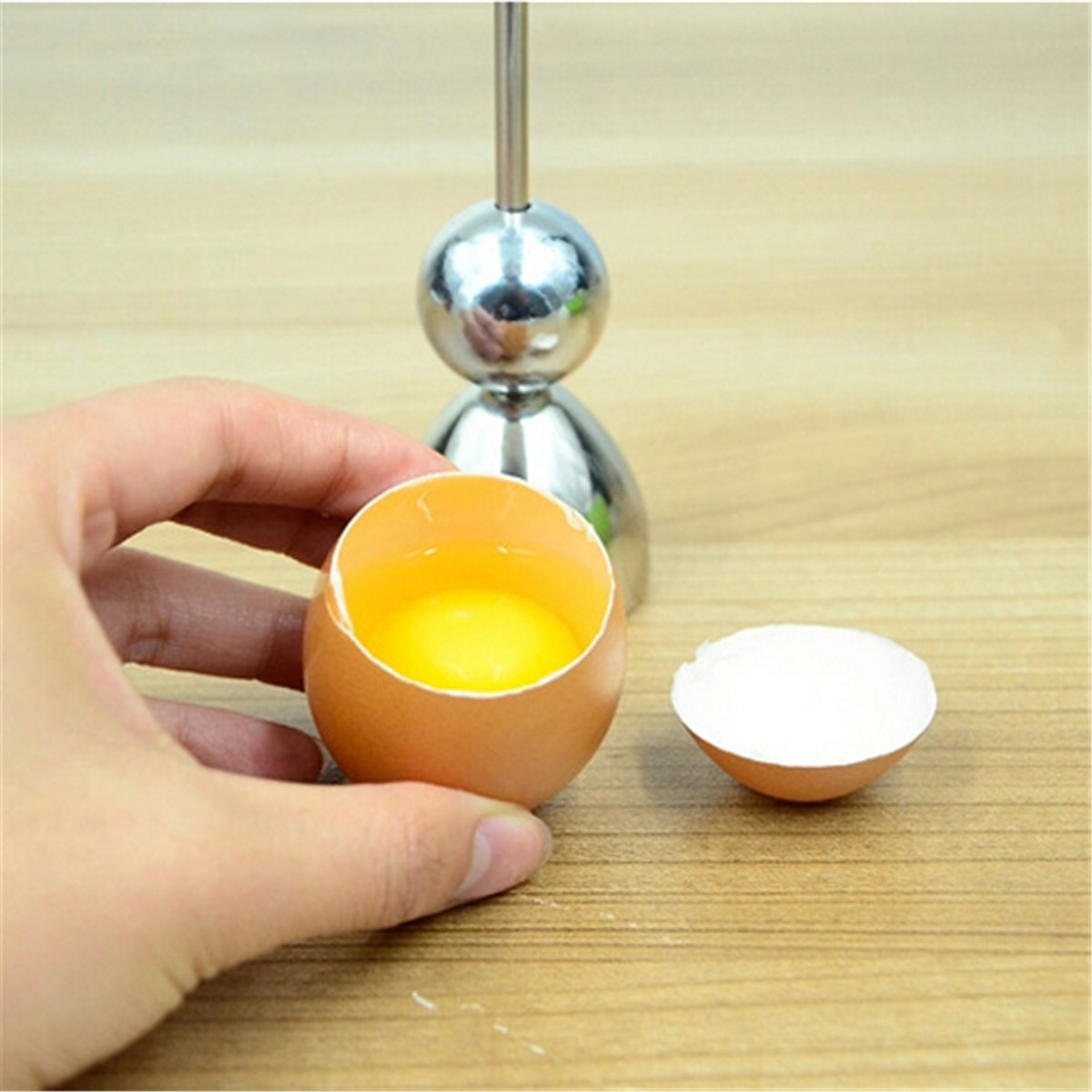 Crea-tive Kitchen Dining E-gg Topper Cutter Shell Opener Silver Egg- Knocker Stainless Steel Boiled Raw Shell Open Tools