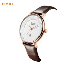 EYKI Men Watches New Luxury Brand Ultra Thin Full Genuine Leather Clock Male Casual Sport Watch Men Wrist Quartz Watch EET1029