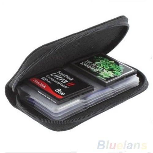 Black SD SDHC MMC CF Micro SD Memory Card Storage Carrying Pouch bag Case Holder Wallet