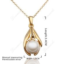 Free shipping Fashion jewlery Wholesale 18K Gold Plating Pearl Grace Wedding Pendants Necklace Accessories N593