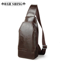 100% Guranteed Genuine Leather Men's Casual Mini Messenger Bag/waist