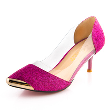 Hot sale! 2016 New Summer Women Shoes High Heels Metal Head Pointed Sexy Women Pumps party Wedding shoes For Women US Size4-11
