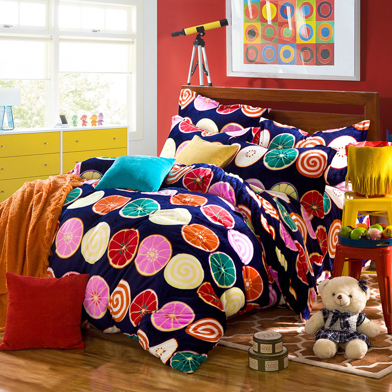 !Bedding Set Fashion Bed Sheet/Duvet Cover/Pillowcase Winter Flannel ...