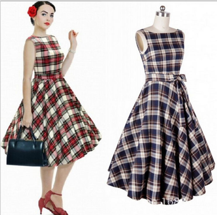 Hot style Hepburn wind restoring ancient ways is 50 s grid posed of bitter fleabane bitter
