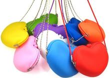 5pcs/lot Women’s heart design Silicon mini Handbag Shoulder Bag