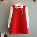 0 7years Spring Autumn Fashion Children Clothing Baby Long Sleeve Shirt Dress with Tie Toddler Girl