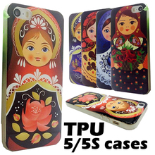 Phone case for iphone 5 5S 5G case High quality TPU soft durable Russian dolls pattern For iphone 5S cases wholesale