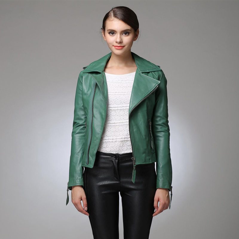 Green Leather Jacket Women