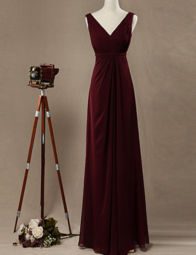 burgundy mother of the bride dress