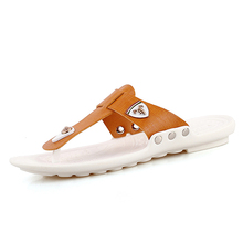 Men Sandals 2016 Slippers Brand Casual flip flops Summer Shoes Men’s Outdoor Flat Beach shoes Leather Sandals Slippers