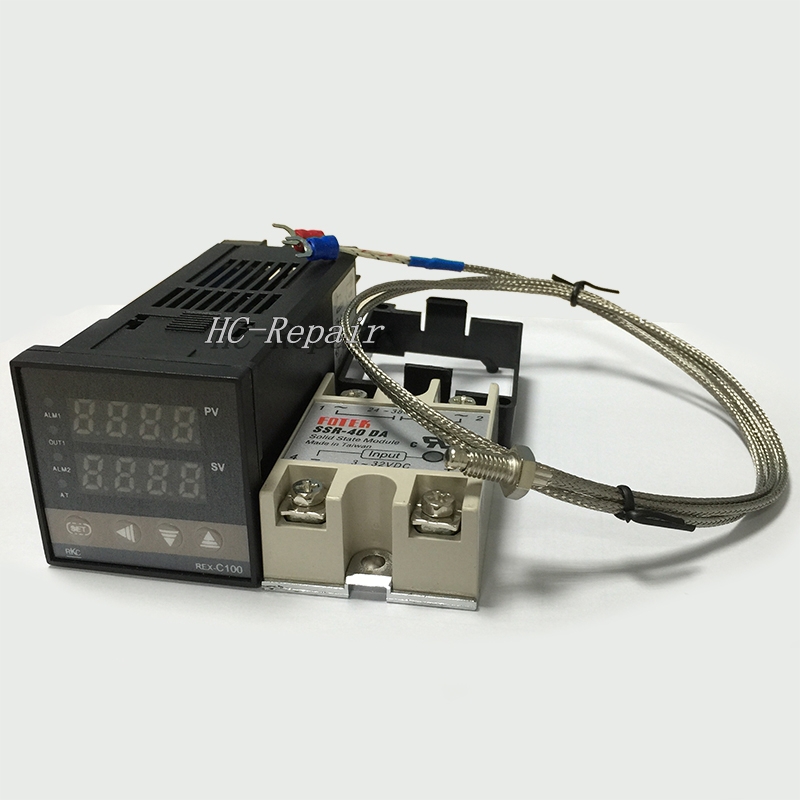 Dual Digital RKC PID Temperature Controller REX-C100 with K Thermocouple Sensor Probe