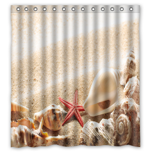 Beach conch shells Nice custom Waterproof Fashion Shower Curtain 66