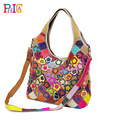 New 2014 Women Leather Handbags Patchwork Designer Brand Fashion