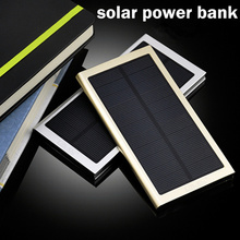 2016 New Ultra Thin Super Slim Matal 8000mAh Solar Power Bank for iPhone Samsung with retail package