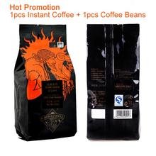 Promotion 2pcs Italian Roasted Coffee (Instant Cofee+Coffe Beans Bag) Dolce Gusto Multivitamin Cofe Green Slimming Ground Coffee