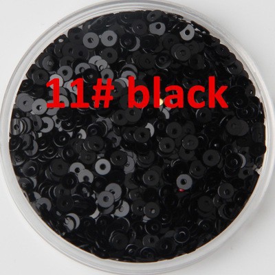 30g(12000pcs) 3mm Flat Round Loose Sequins Paillettes Sewing Wedding Craft Children DIY Accessories 11#Black