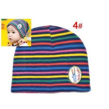 New Promation Winter Beanie Cap Girl Boy Baby Cotton Skull Hats Warm Colorful Striped Hat Hot