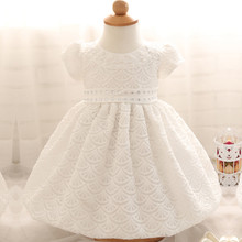 First Year Christening Dress For Newborn Print Flower Pattern Vestido Infant Wedding Party Summer Baby Girl Dresses Newborn