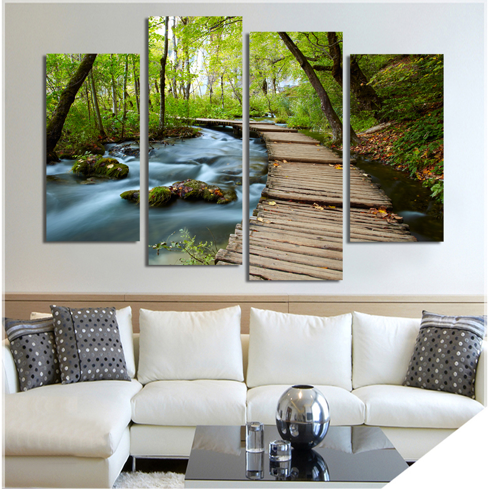 Hoge kwaliteit groothandel 4 panels canvas prints van chinese 4 ...
