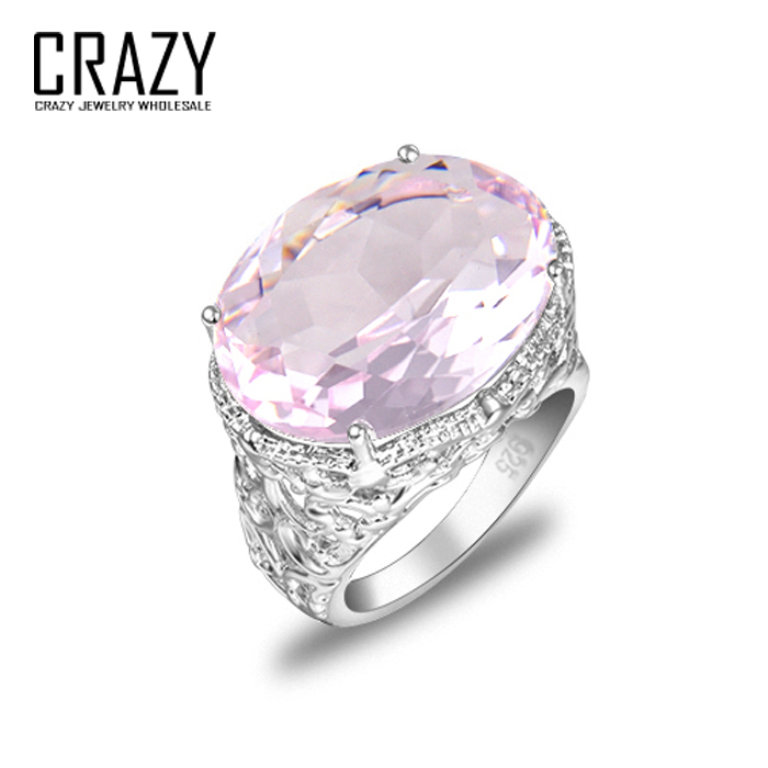 CRAZY Fashion Design Women Size 7 8 9 Beautiful Pink Topaz Crystal Rings Perfect Jewelry 925