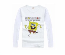 New boys clothes girls t shirts long sleeve tees kids tops children cartoon clothing Spongebob cotton Spring Autumn t shirts