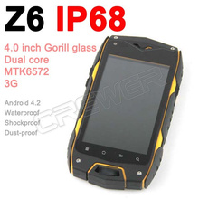 original phone Z6 IP68 Waterproof Cell Phone 4.0″ IPS Screen MTK6572 Android phone Dual Core 4GB ROM 3G Dustproof Shockproof
