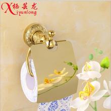 European factory wholesale carved golden toilet paper holder kitchen roll holder Wall Hollow Bathroom Accessories free shipping