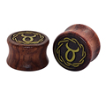 1 Pair Natural Organic Constellation Wood Double Flared Saddle Tunnels Plugs Gauges Ear Stretcher Expander Ear