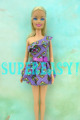 Fashion Summer Mini Dress Party Wear One Shoulder Style Purple Clothes With Belt For Barbie Doll