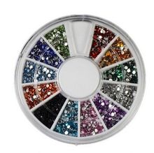 12 Colors Nail Art rhinestones Acrylic Nail Decoration 2mm For UV Gel Iphone and laptop DIY Free Shipping