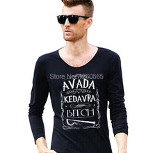 New Novelty Harry Potter t Shirt Avada Kedavra Wizard men  Shirts  Cotton T-shirt Mens Clothing Long sleeve