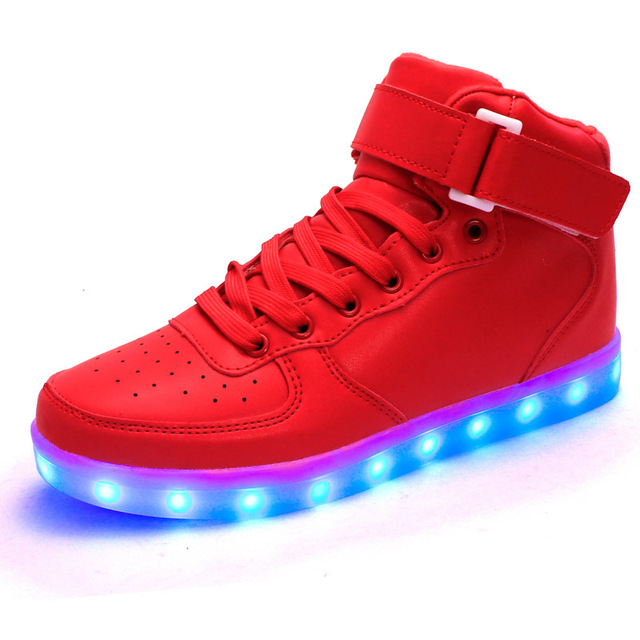 Eur25-37//USB Зарядка Корзина Водить Детей Shoes With Light Up Дети Случайные Мальчики и Девочки Световой Кроссовки Светящиеся Обуви enfant