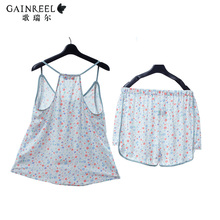 Printing new spring and summer song Riel sweet girl sexy sling pajamas home service package can