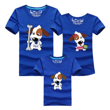 Dad Mom Baby Summer Clothes Cute Dog Cotton T Shirt For Mother Son Father Daughter Family Matching Outfit Plus Size Casual Tees