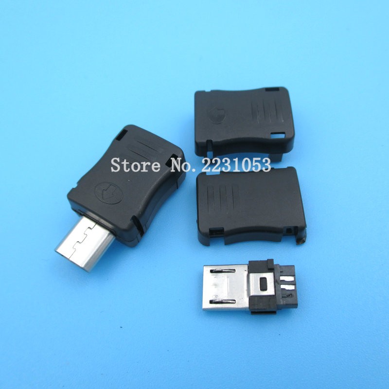 20PCS DIY Micro USB 5 Pin T Port Male Plug Socket Connector/&Plastic Cover