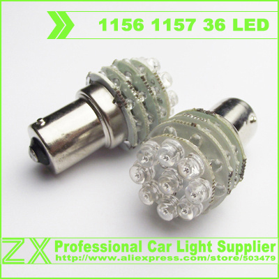 Free shipping + Wholesale 10pcs/lot + Car Light  S25 1156 1157 BA15S BAU15S BA15D BAY15D 36  Led brake turn light white color