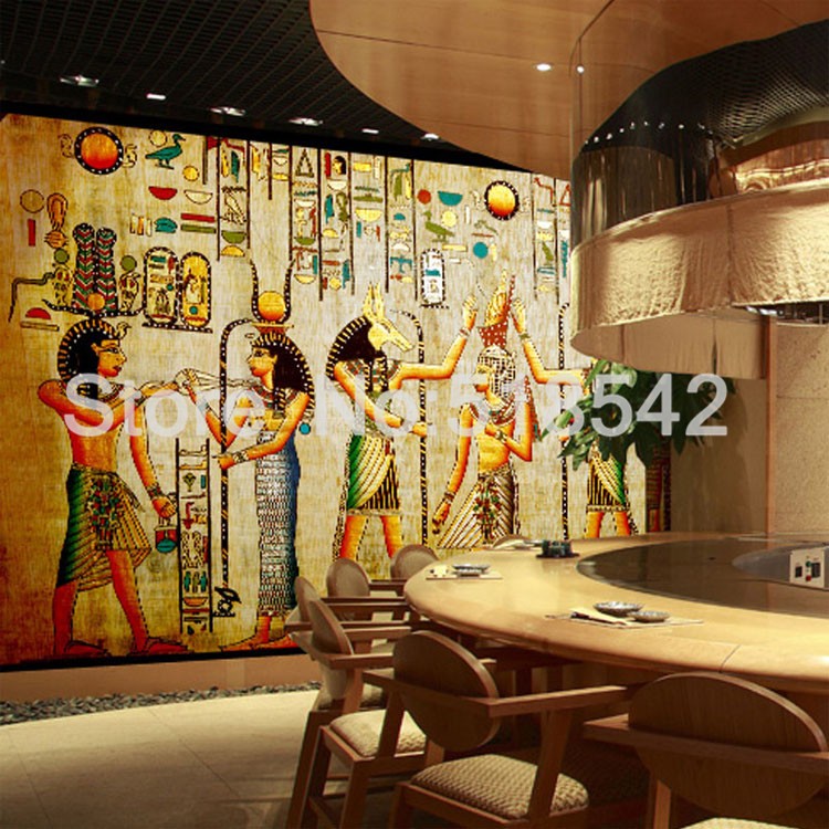 Description Picture 5 of itemCustom Wall Mural Wallpaper Egyptian Figures Large Wall Murals Living Room Restaurant Bedroom Home Decor Wall Paper Classic 3D