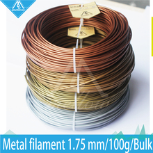 Hot!100g 3D Printer Metallic Filament,40% Of Metal Content Filaments -Pure Copper /Brass /Bronze /Copper /Aluminum, 1.75