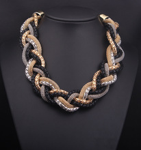 Statement Necklace Vintage Fashion Punk Big Simple Metal Chain braid Twist Chain Necklaces Pendants Women Jewelry