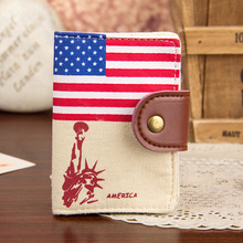 PY080 Canvas Card Id holder Women Men travel Bank Visiting Calling Business Bookmark credit Wallets Purse