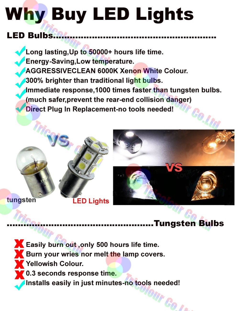 4x Car Marker Lamps T11 Ba9s T4w LED Bulb 9 LEDS Tower 5050 led 12 VDC